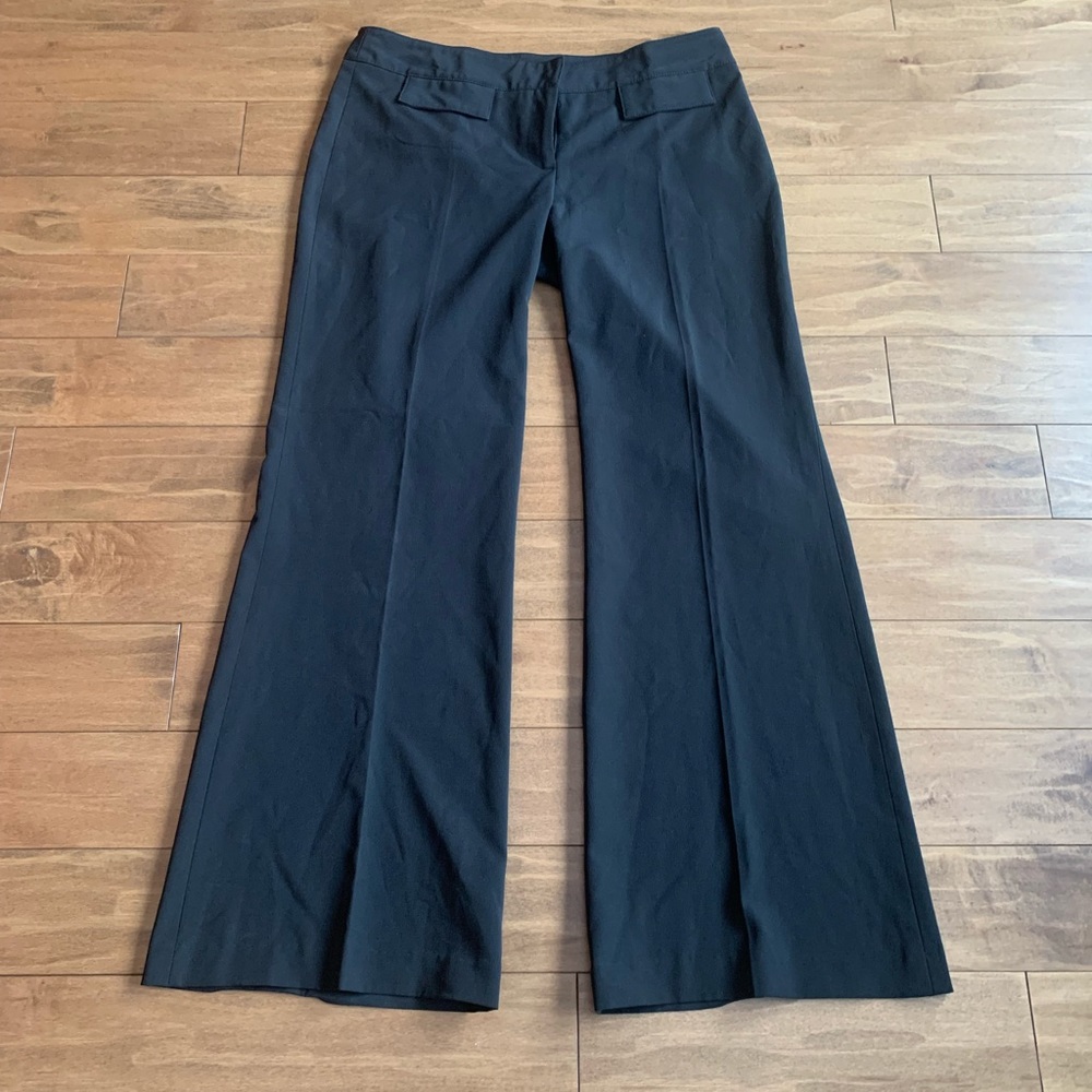 Wide leg black pants.